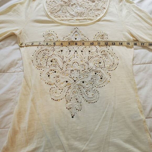 Maurices premium small womens cream colored long sleeve blouse - Picture 6 of 11